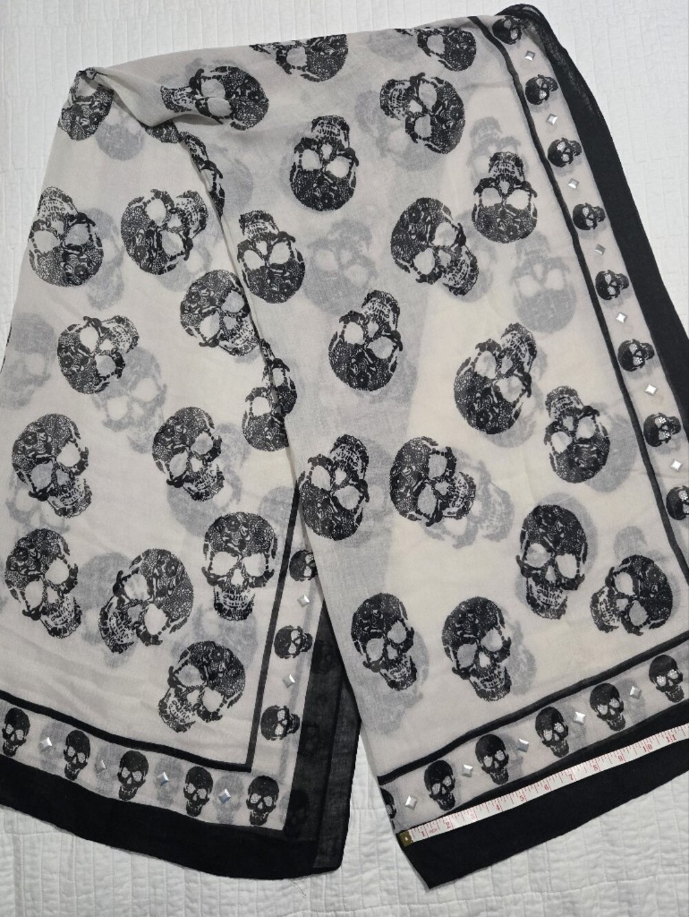 Lane Bryant Black and White Skull Accent Scarf - Picture 6 of 8